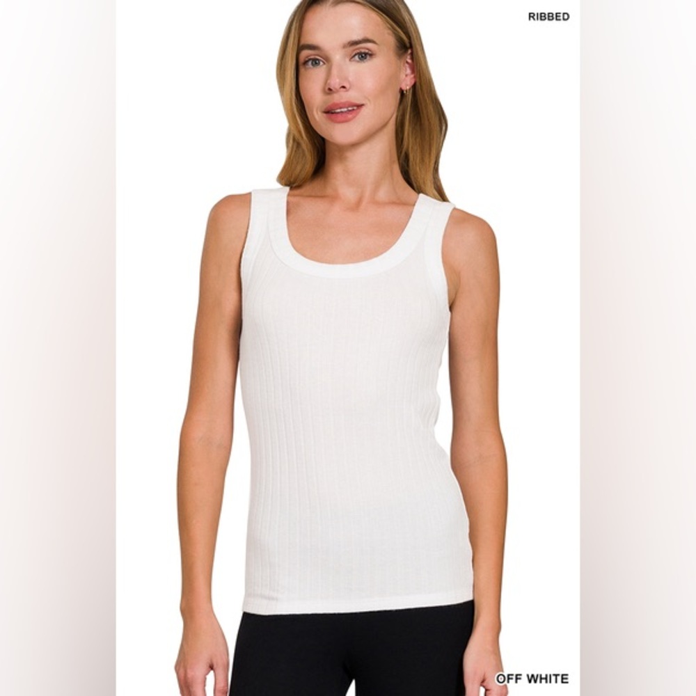 NWT ZENANA MELANGE RIB TANK TOP
